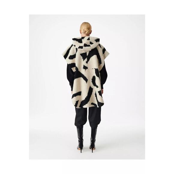 IRO Morri Vest Coat Abstract Pattern Hood Black and White Size 34 / US XS - Picture 9 of 14